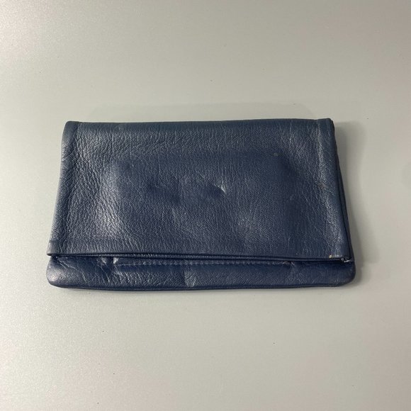 Kressline Handbags - Vintage Kressline Grab Bag Zipper Fold Over Clutch, Blue